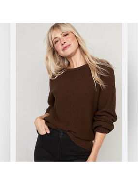 Old Navy Textured-Knit Tunic Sweater Dark Espresso Brown Size 2x